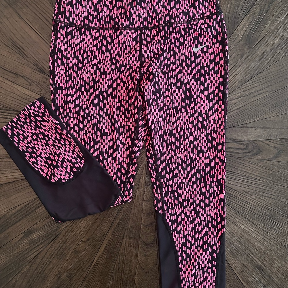 Nike Pink and Black Dri-FIT Leggings